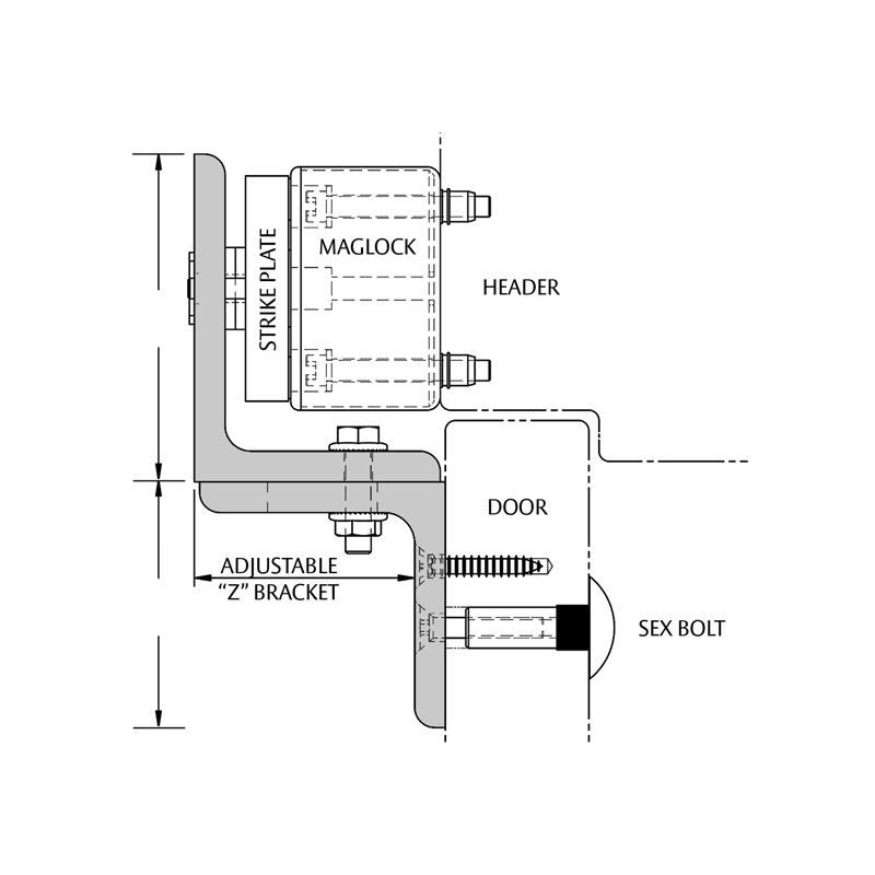 MM3-SEC2・3 Z Brackets for Magnetic Locks | Securitron